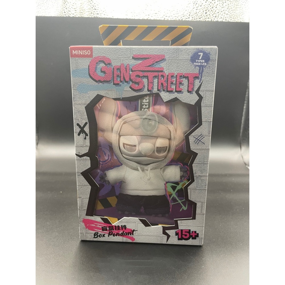 Miniso Disney Stitch GenZ Street Blind Box Plush Pendant Keychain Sealed New